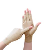 Cinco dedos luvas mulheres, meio verão, trecho fino semi-dedo dirigindo luvas de protetor solar anti-UV anti-UV luvas sem dedos