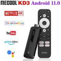 Mecool KD3 Smart TV Stick Stick TV Boîte Android 11 ATV Google Certifié AMLOGIC S905Y4 2GB 8GB DDR4 WIFI BT AV1 TV Dongle