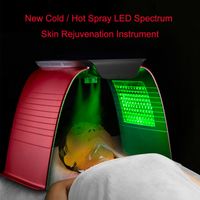 Terapia de luz facial LED portátil PDT Terapia de luz rejuvenecimiento de la piel Beauty Facial Acner Dispositivo con nano spray caliente compresa de compresa en frío