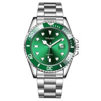 Muñecos de pulsera Agua verde Ghost Watch Watch Calendar Band de acero Relojes de cuarzo de alto grado