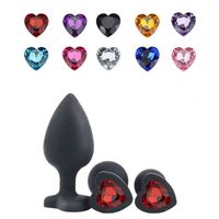 Penis cock vibrator massager sexy speelgoed s/m/lsize hartvormige zwarte siliconen anale plug volwassen voor mannen/vrouwen trainer koppels sex kont