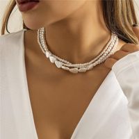 Chokers Multi -Layers -Statement Barock Perlen Choker Halskette für Frauen Persönlichkeit weiße Halsbänder