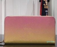 2022 Moda Kadın Debriyaj Cüzdanı PU Deri Cüzdan Tek fermuar cüzdan Lady Ladies Turuncu kutu ile uzun klasik çanta