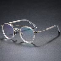 Sonnenbrillen Herren optische Brillen Rahmen Myopie Rezept Brille rund rund reines Titan transparentes Acetat