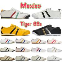 Luxury Mexico Tiger 66s leather casual Shoes mens Sneaker white black birch green beige dark grey navy red gold silver Cream Prussian Blue women designer sneakers