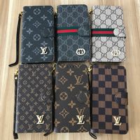 Luxury Magnetic Wallet Leather Cases Louis Vuitton LV Gucci Fall för iPhone 11 12 13 Pro Max 7G 8G X XS XR Kreditkortsplats Cover Case