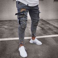 Casual Slim Fit Mens Jeans 2022 Модные коленные дизайнерские брюки Men Party DJ Masculina Y220420