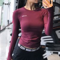 Peeli Yoga -shirts met lange mouwen Sport Top Fitness Gym Sports Wear voor dames Femme Jersey Mujer Running T -shirt 220428