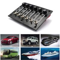 For Car Marine Ship Caravan RV DC12 24V ON OFF Rocker Toggle Car Switch Panel With Fuse Protection 6 Gang Label Stickers295P