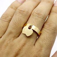 stainless Steel 18K gold plated heart ring famous Brand jewerly ring love cuff ring for woman man couple gift3274