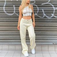 Women's Jeans Missnight Baggy Pants For Women White And Brown Ripped Holes Texture Wide Leg High Waisted Vintage Streetwear1