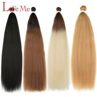 Costume Accessories Yaki Straight Hair Bundles 30 Inch Synthetic Hair Extension Weave Blond Ombre Hair Bundles For Black Women Resistant