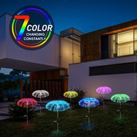 Sept couleurs solaires à LED de méduse lampe imperméable flash fleurs de fleurs