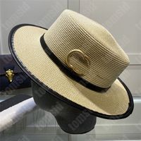 Erkek Kadın Tasarımcı Hasır Şapka Moda Sunhat Marka Altın Toka Çim Braid Tasarımcıları Kova Şapkaları Kadın Top Cap Beyzbol Kapakları 4 Renk