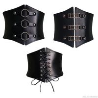 For Dresses Buckle Bandage Corset Wide Pu Leather Slimming B...
