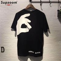 Supzoom прибытие одежда короткая вязаная oneck от повседневной футболки мужчина хип -хоп печать отдых хлопковая футболка Homme 220617
