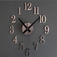 Horloge inversée Back Metallic True 3D stéréo DIY DIY Clock Wall Creative Fashion Watches Bell Renversal263S