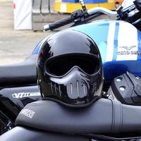 Casques de moto japonais Co Face Face Rcycle Casque en fibre de verre Rider Ghost Ghost Vintage Racing Locomotive269n
