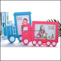 Creative Cartoon Train Picture Frame Children And Babies For Table Plastic 7 Inch Frames Wall Hanging Drop Delivery 2021 Modings Arts Craft