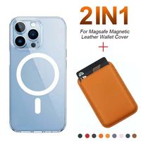 Магнитные корпусы для iPhone 13 11 12 Pro Max Mini Mini Leather Cover Cover xr x xs Magsafe Cards Сумка для телефона