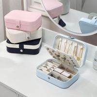 Storage Boxes & Bins Fashion Portable Velvet Ring Jewelry Display Organizer Box Tray Holder Earring Case ShowcaseStorage