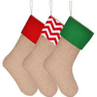 45x30cm 7 colores Canvas de alta calidad Bolsas de regalo de calcetines de Navidad