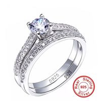 Sona CZ Anillos de compromiso Diamant Set 925 Sterling Silver Rings for Women Band Bode Wedding Rings Anillo de promesa Joyería Bridal2092