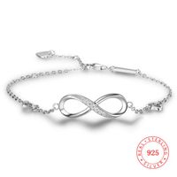 beautiful link bracelet solid 925 sterling silver infinite jewelry for fashion ladies stamped s925 chain endless love bracelets285B