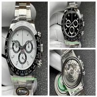 BT Better Factory Extra-Thin Watches 40mm x 12.2mm 116500 Panda 904L Steel Ceramic Chronograph CAL.4130 Movement Mechanical Automa262v