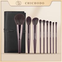 CHICHODO makeup brush-Violet 9pcs cosmestic brushes series-high quality fiber beauty pens-synthetic hair face&eye cosmetic tool 220601