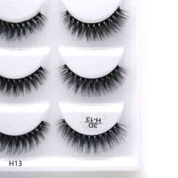 NXY Eyelashes 5/50 Coxes 100% Real Mink Falso 3D Natural Patillas Findas Soft Soft Eyelash Kit de maquillaje Cilio