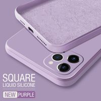 Luxury Square Frame Soft Liquid Silicone Phone Cases For iPh...