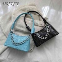 Fashion Alligator Pattern Handbag Women PU Leather Chain Und...