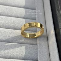 18K 3,6 -мм любовный кольцо V Gold Material никогда не исчезнет узкое кольцо без бриллиантов