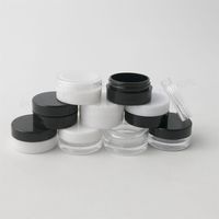 100 X 1g Mini Refillable Bottles Travel Face Cream Jar Small Cosmetic Container Plastic Container Empty Sample Makeup Pot258V