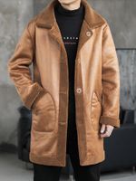 Vestes d'hommes automne hiver coréen style tendance homme particules velvet manteau peinte col à manches longues manches longues veste en molleton chaud