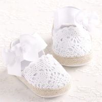 Wonbo kız kız doğan ayakkabılar bahar yaz tatlı çok hafif Mary büyük yay örgü balerin elbise bebek arabası beşik ayakkabı 220714