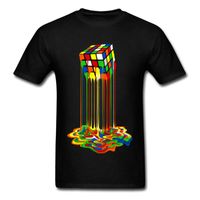 Men's T-Shirts Good Quality Cube T Shirt Rainbow Abstraction Tshirt Big Discount For Men Funny Image Tees Cotton