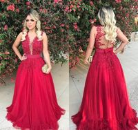 Party Dresses 2022 Red Long Evening Dress A Line Sleeveless Formal Holidays Wear Graduation Gown Custom Made Plus Size