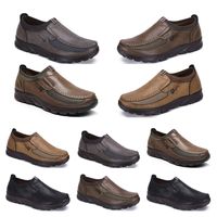 Nittio mens casual skor läder läder brittisk stil svart vit brun grön gul röd mode utomhus bekväm andningsstorlek 36-47