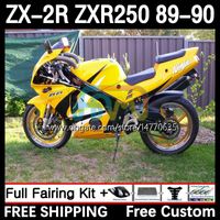 Full Body Kit For KAWASAKI NINJA ZX 2R 2 R R250 ZXR 250 ZX2R ZXR250 1989 1990 Bodywork 8DH.39 ZX-2R ZXR-250 89-98 ZX-R250 ZX2 R 89 90 Motorcycle Fairing stock yellow