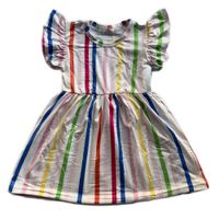 New Designer Dress Toddler Baby Girls Clothes Summer Outfit Milk Silk Sleeveless Colorful Stripe Boutique