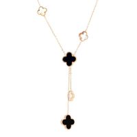 Multi-stijl mooie klaver hanger ketting mode dames rose goud roestvrij staal vier blad bloem kettingen sieraden voor geschenk