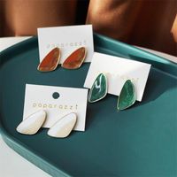 Stud Retro Geometric Color Glaze Earrings South Korea' s ...