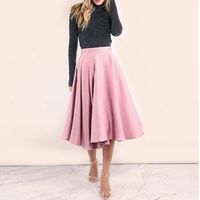 Skirts Saias 2022 Blush Pink Length Satin Skirt For Yong Lady Zipper Elegant Pleated Women Custom Made Female Bottom WinterSkirtsSkirts
