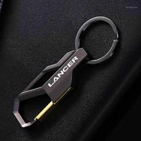 Nyckelringar för Mitsubishi Lancer 2021 Metal Alloy Car Keychain Laser Style Buckle Midje Key Chain Logo Ring1221H