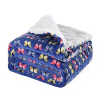 Blankets Butterfly Pattern Heavy Flannel Lamb Fleece Compound Double Layer Casual Blanket Bed Sofa Soft Plush Cover Throw Gifts