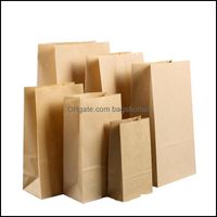 Gift Wrap Event Party Supplies Festive Home Garden High Quality 100Pcs Lot Kraft Paper Bag Empty Dried Food Fruit Tea Package Stand Up Bag