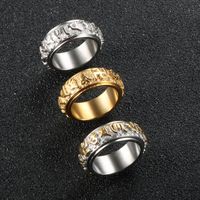 Cluster Rings Retro Buddhist Six Character Mantra Ring Rotatable Men For Religious Jewelry GiftCluster