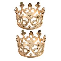 Clip per capelli Barrette 1 paio di topper con corona d'oro Vintage Vintage Top Top Crowns Princess Crowns Gioielli per matrimoni Impegni